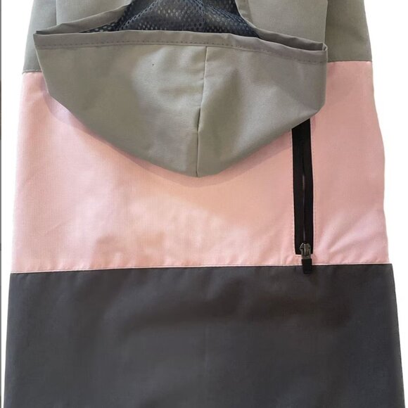 Eddie Bauer Pet Waterproof Dog Windbreaker Medium Pink Gray Hooded Dog Rain Coat - Picture 8 of 11